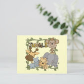 ベビージャングル動物Tシャツとギフト ポストカード (スタンド正面)