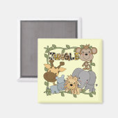 ベビージャングル動物Tシャツとギフト マグネット (正面/裏面)