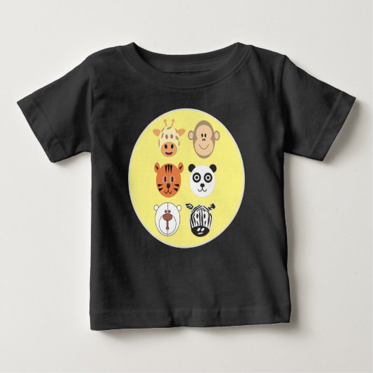ベビージャージーTシャツ6動物デザイン ベビーTシャツ (正面)
