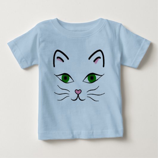 ベビージャージーTシャツ-子猫顔 ベビーTシャツ (正面)