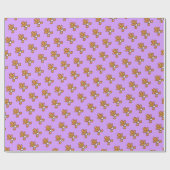 ベビージンガーブレッド甘いクリスマスオンラベンダー ラッピングペーパー (フラット)