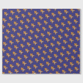 ベビージンジャーパン甘いクリスマスオンネイビーブルー ラッピングペーパー (フラット)