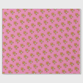 ベビージンジャーパン甘いクリスマスオンピンク ラッピングペーパー (フラット)