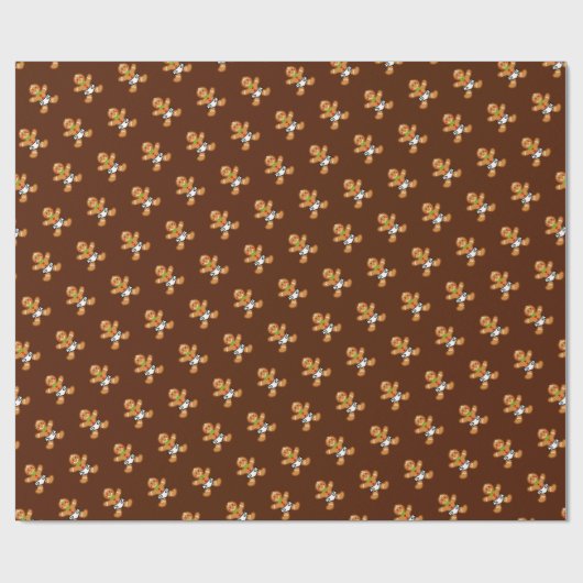 ベビージンジャーパン甘いクリスマスオンブラウン ラッピングペーパー (フラット)