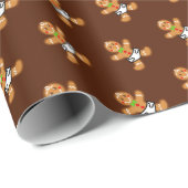 ベビージンジャーパン甘いクリスマスオンブラウン ラッピングペーパー (ロールコーナー)