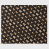 ベビージンジャーパン甘いクリスマスオンブラック ラッピングペーパー (フラット)