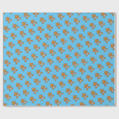 ベビージンジャーパン甘いクリスマスオンライトブルー ラッピングペーパー (フラット)