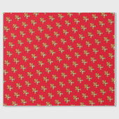 ベビージンジャーパン甘いクリスマスオンレッド ラッピングペーパー (フラット)