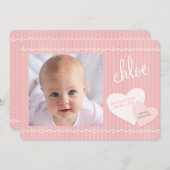 ベビースウィートピンク写真誕生のお知らせ 案内状 (正面/裏面)