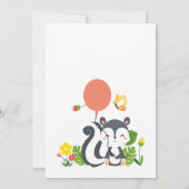 ベビースカンクバタフライ&フラワーズ誕生日 招待状 (裏面)