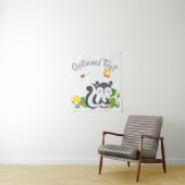 ベビースカンク、蝶と花 タペストリー (インサイチュ)