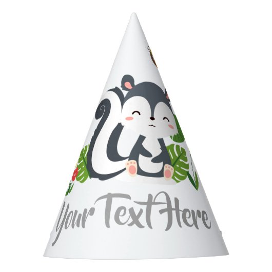 ベビースカンク、蝶と花 パーティーハット (正面)