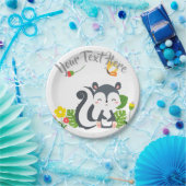 ベビースカンク、蝶と花 ペーパープレート (パーティー)