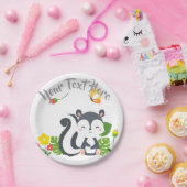 ベビースカンク、蝶と花 ペーパープレート (パーティー)