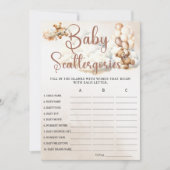 ベビースキャタゴリズベビーシャワーゲームかわいいクマ 招待状 (正面)