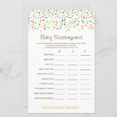 ベビースキャッタリー赤ちゃんシャワーゲーム印刷 (正面/裏面)