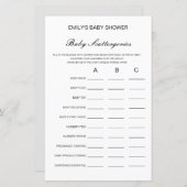 ベビースキャッタリー赤ちゃんシャワーゲーム印刷 (正面/裏面)