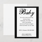 ベビースクリプトベビーシャワー招待状ホワイト インビテーションポストカード (正面/裏面)