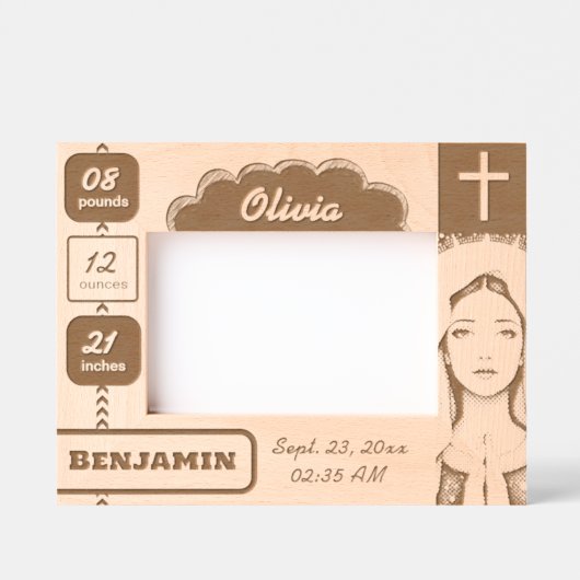 ベビースクリプト+ヴァージンメアリーの刻印フレーム レーザー彫刻フレーム (正面)