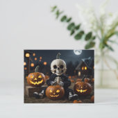 ベビースケルトンのパンプキンパッチ ポストカード (スタンド正面)