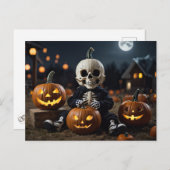 ベビースケルトンのパンプキンパッチ ポストカード (正面/裏面)