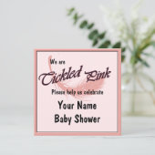 ベビースシャワーお祝いチクルトピンク招待状 招待状 (スタンド正面)