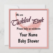 ベビースシャワーお祝いチクルトピンク招待状 招待状 (正面)