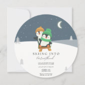 ベビースシャワーにスキーをする 招待状 (正面)