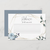 ベビースシャワーアドバイスカードダスティーブルーフローラ アドバイスカード (正面/裏面)