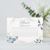 ベビースシャワーアドバイスカードダスティーブルーフローラ アドバイスカード (スタンド正面)
