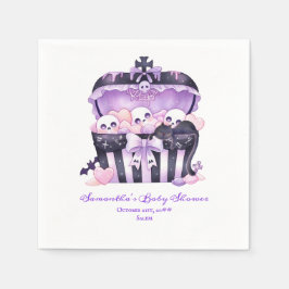 ベビースシャワー用ゴシック胸ハロウィーンゴシックブック スタンダードカクテルナプキン