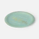 ベビースタイリッシュシャワーミニ紙吹雪金ゴールドミント ペーパープレート (アングル)