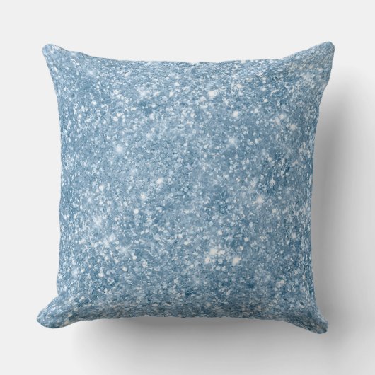 ベビースタイリッシュブルーきらめくグリッターグラムパターン クッション (正面)