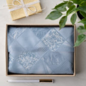 ベビースタイリッシュブルーグリッターとホイルダイヤモンドタイル 薄葉紙 (ギフト)