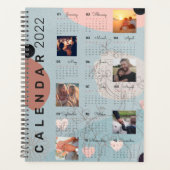 ベビースタイリッシュブルーパーソナライズされた写真2022カレンダー プランナー手帳 (正面)