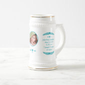 ベビースタインベビー写真誕生統計と詩 ビールジョッキ (正面右)