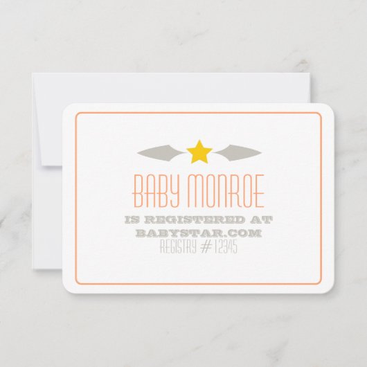 ベビースターレジストリカード-ベビーシャワー 招待状 (正面)