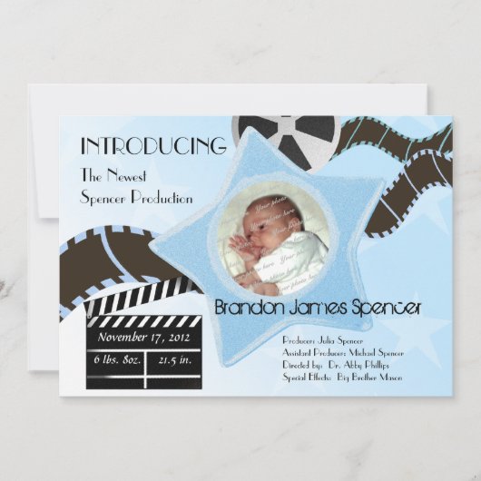 ベビースター生まれズブルー 案内状 (正面)