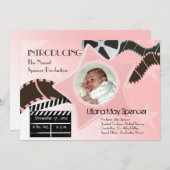 ベビースター生まれズ・ピンク生誕発表 案内状 (正面/裏面)