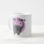 ベビーステップかわいいかわいいベビーエレファントグレー&パープル コーヒーマグカップ (正面左)