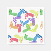 ベビーステップ、ベビー足、色のベビー機器シンボル スタンダードカクテルナプキン (正面)