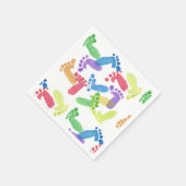 ベビーステップ、ベビー足、色のベビー機器シンボル スタンダードカクテルナプキン (角)