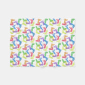 ベビーステップ、ベビー足、色のベビー機器シンボル フリースブランケット (正面(横))