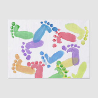 ベビーステップ、ベビー足、色のベビー機器シンボル 薄葉紙