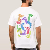 ベビーステップ、ベビー足、色のベビー機器シンボル Tシャツ (裏面)