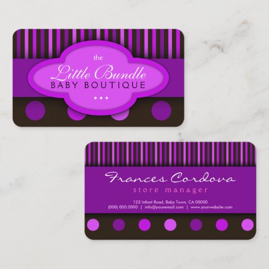 ベビーストアベビーショップベビーブティックビジネスカード 名刺 (正面/裏面)