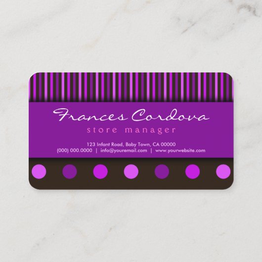 ベビーストアベビーショップベビーブティックビジネスカード 名刺 (裏面)