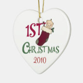 ベビーストッキング第1クリスマスオーナメント セラミックオーナメント (左)