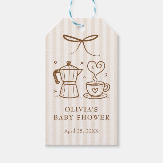 ベビーストライプは醸造コーヒーメッセージカード ギフトタグ (正面)