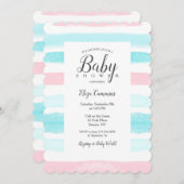 ベビーストライプシャワー招待状 招待状 (正面/裏面)